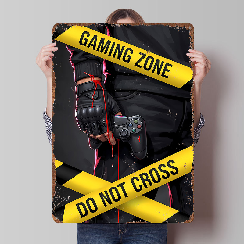Retro Gaming Zone - Affiche 'Gaming Zone Do Not Cross',