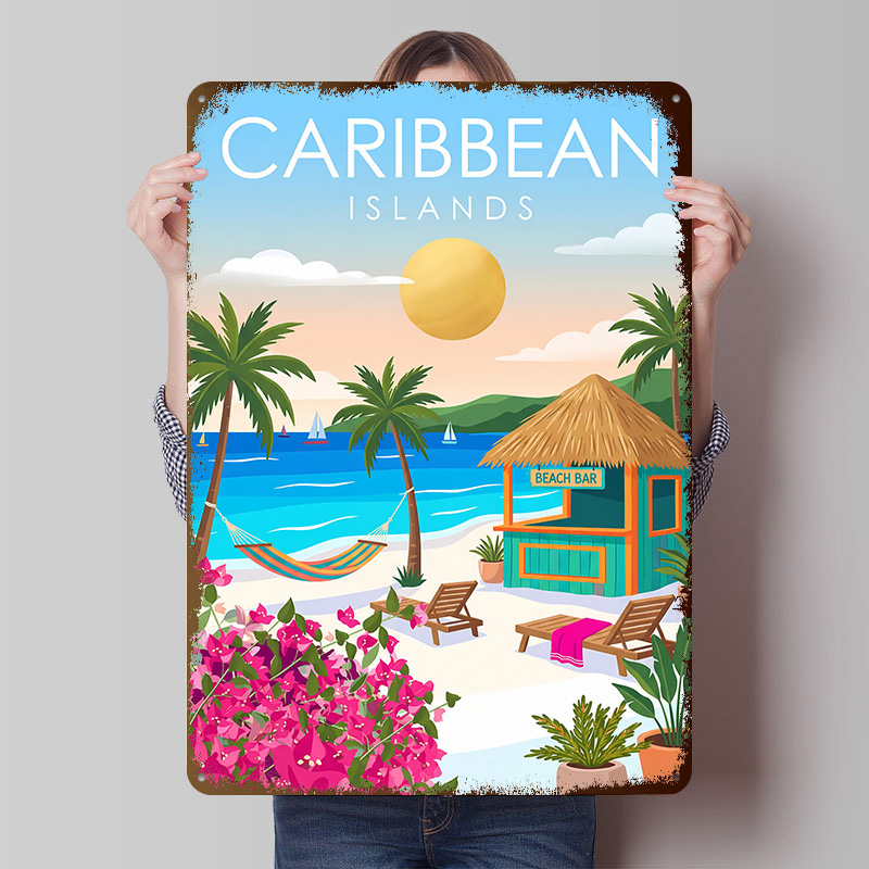Retro Gaming Island - Affiche en tôle personnalisée Bar de
