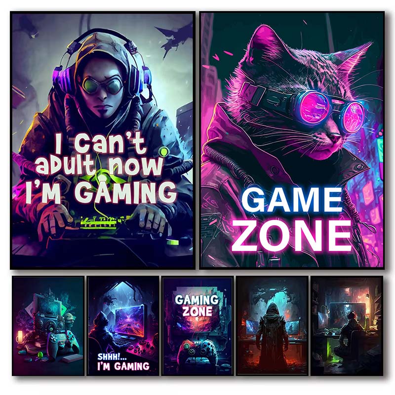 Retro Gaming Zone - Affiche de zone de jeu rétro