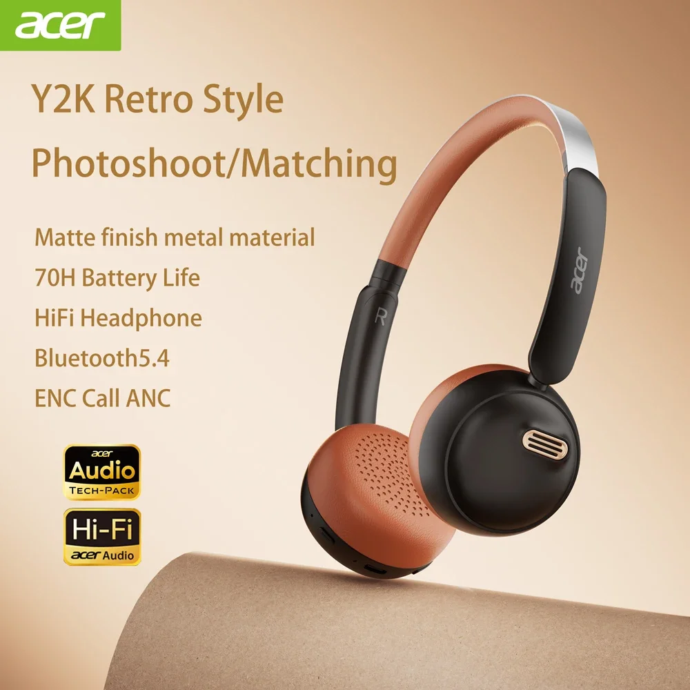 Retro Gaming Headset - Casque Bluetooth Acer OHW111, style rétro,