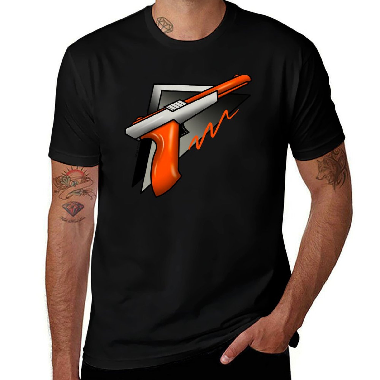 Retro Gaming Light Gun - T-shirt décontracté style streetwear avec motif