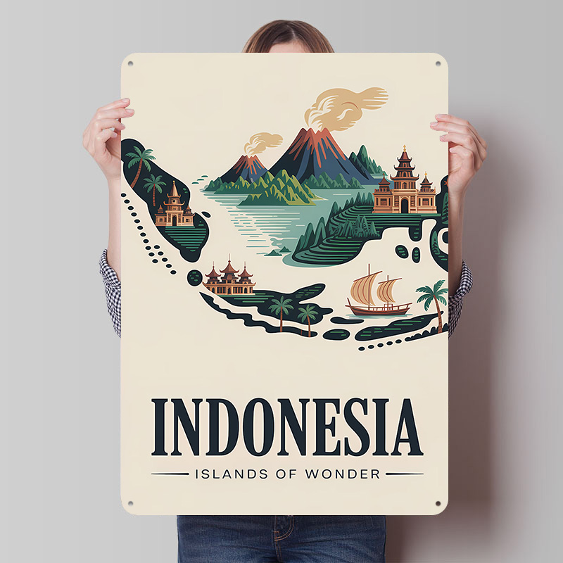 Retro Gaming Island - Affiche imprimée sur le thème des