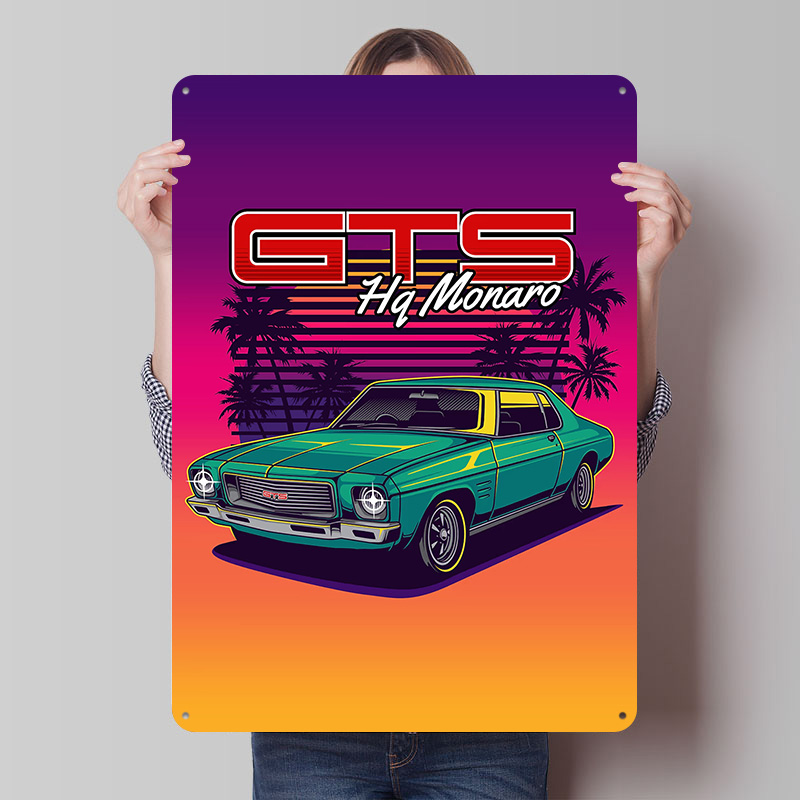 Retro Gaming At Home - Affiche Métallique Rétro HQ Monaro GTS,
