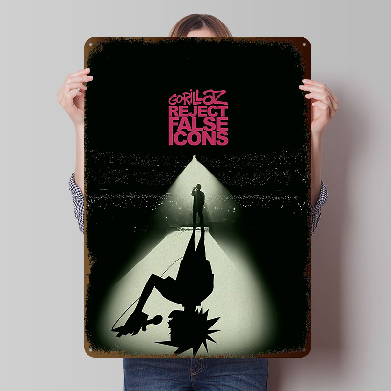 Retro Gaming Icons - Affiche imprimée Gorillaz Reject False Icons,