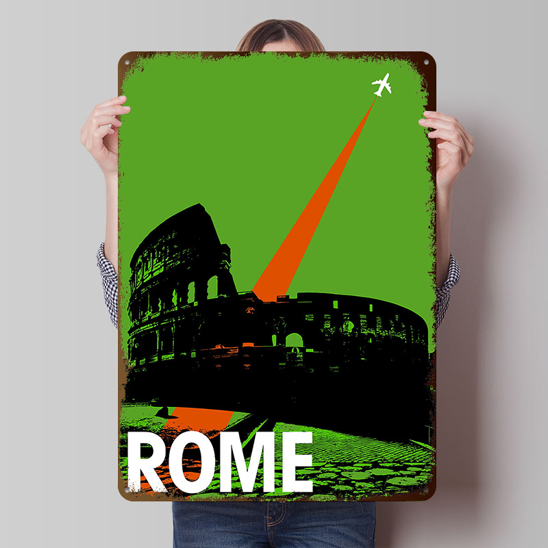Retro Gaming At Home - Affiche en métal de voyage de
