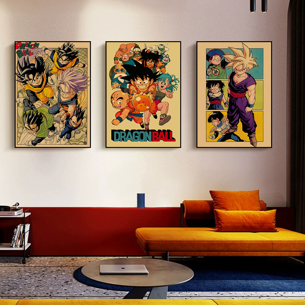 Retro Gaming Art - Affiches Vintage Dragon Ball, figurines de