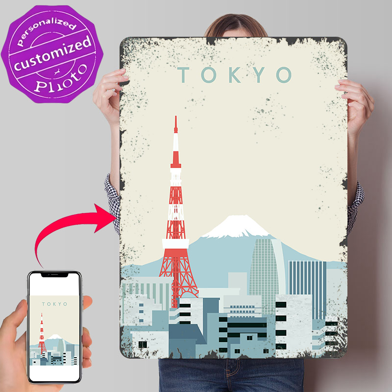 Retro Gaming At Home - Affiche de Tokyo rétro, panneaux métalliques
