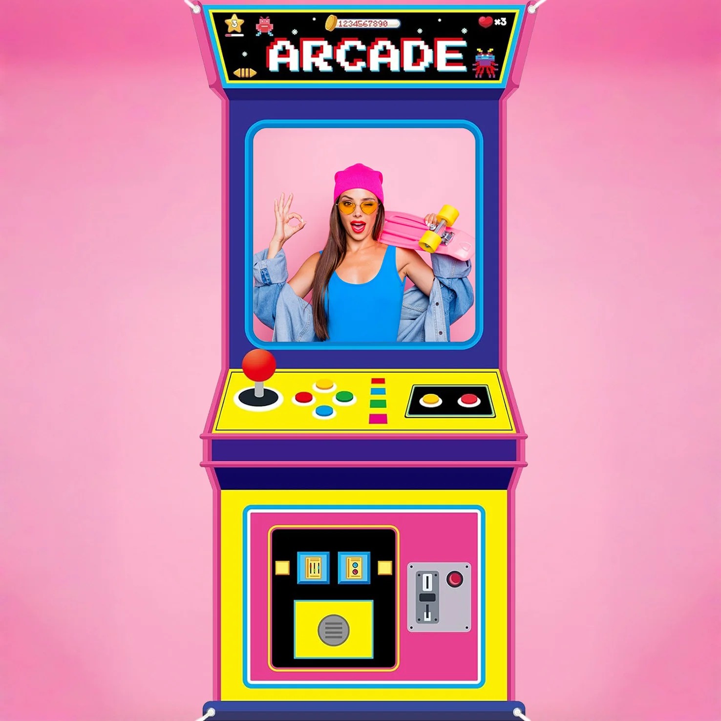 Retro Gaming Cabinet - Toile de fond pour photomaton sur