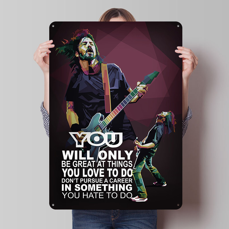 Retro Gaming At Home - Affiche en métal avec citations de