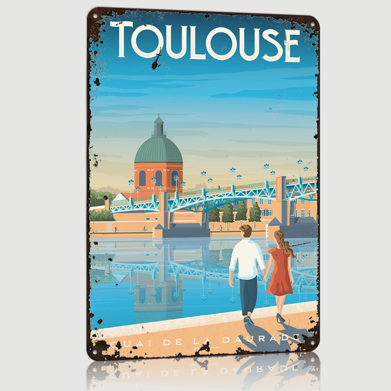 Retro Gaming France - Affiche Métallique Imprimée Toulouse France, Art