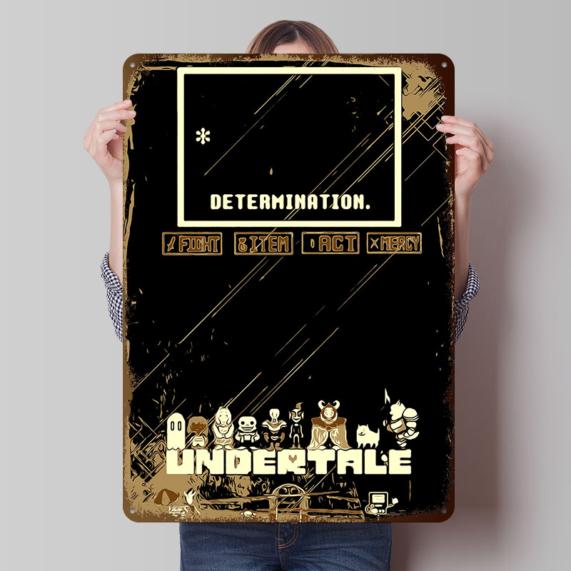 Retro Gaming At Home - Affiche métallique Undertale, art mural personnalisé,