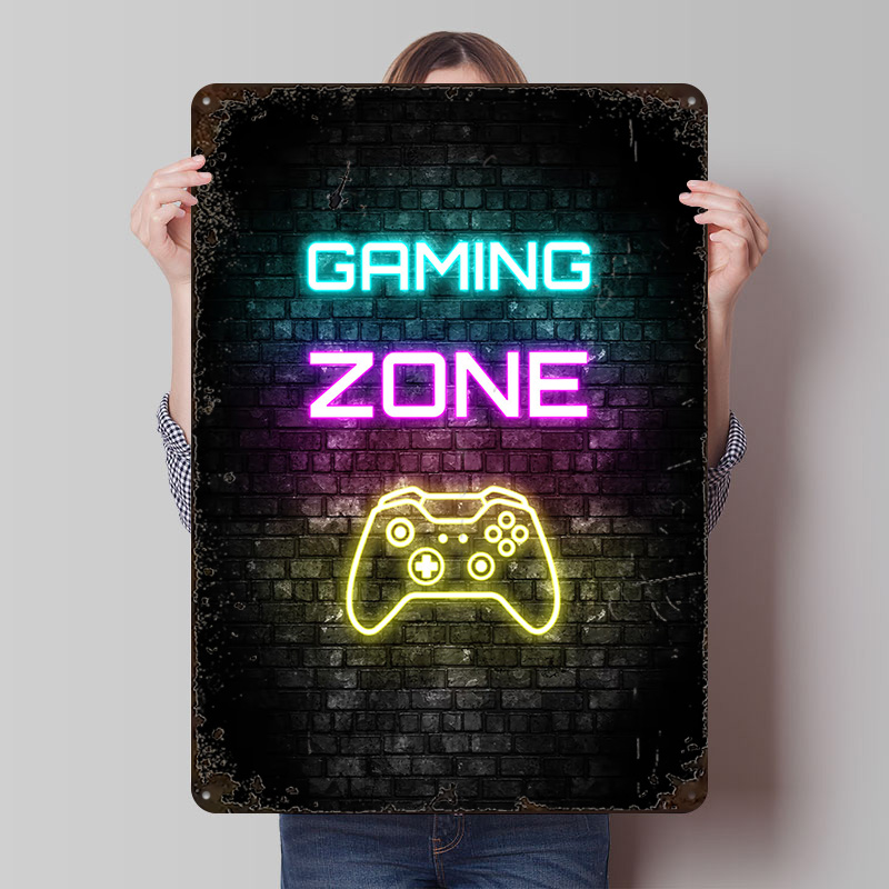 Retro Gaming Zone - Enseigne au néon de Zone de