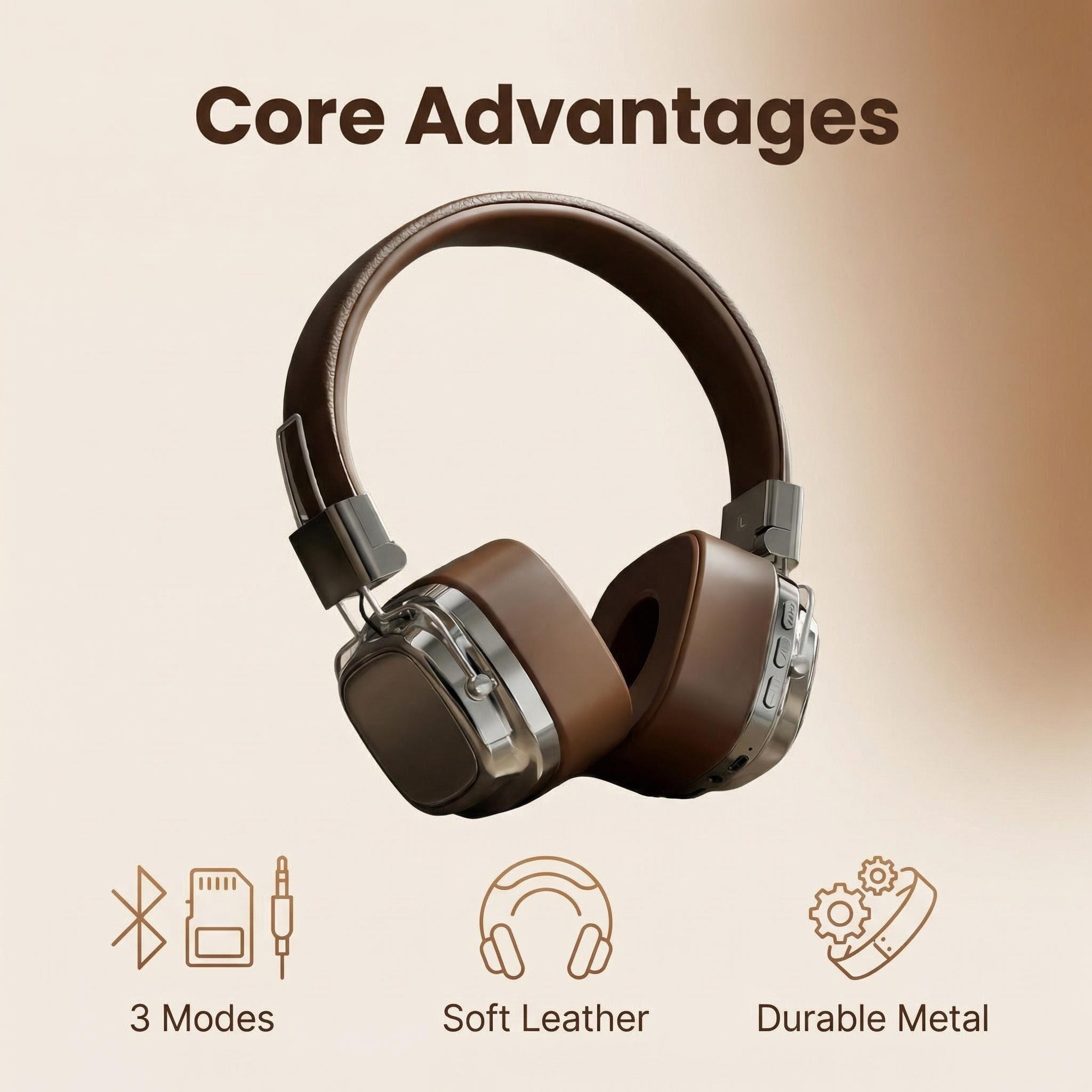 Casque audio rétro en cuir san - Retro Gaming Headset avis et prix