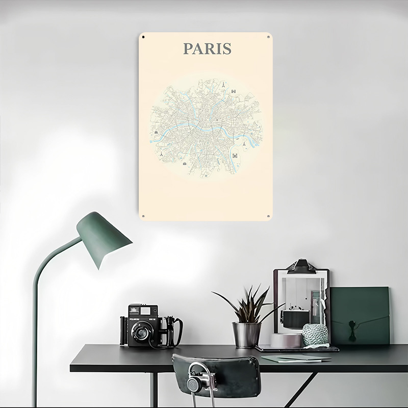 Affiche en tôle Carte de Paris - Retro Gaming Paris avis et prix