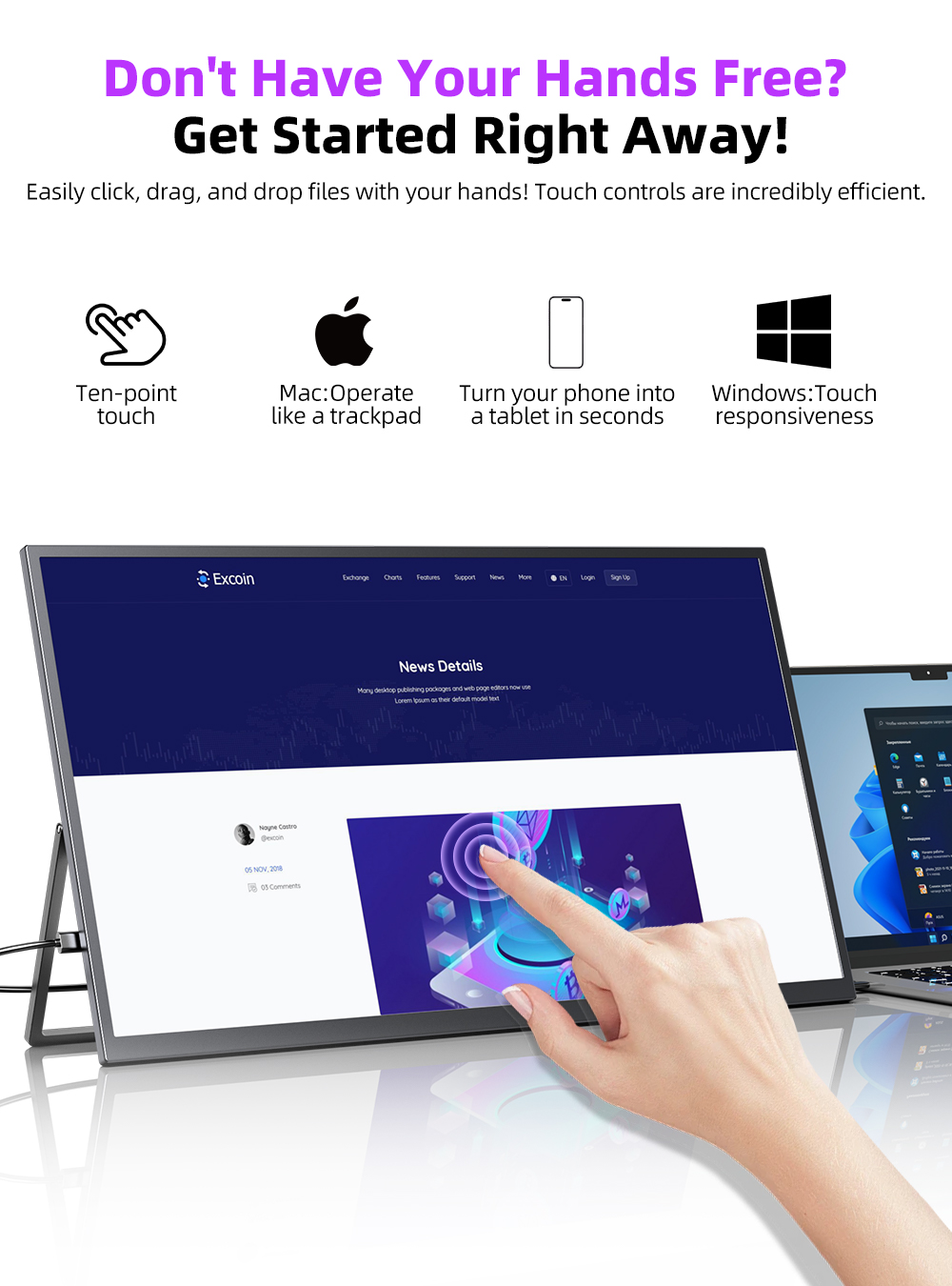UPERFECT Écran tactile portabl - Crt Monitor Stand avis et prix