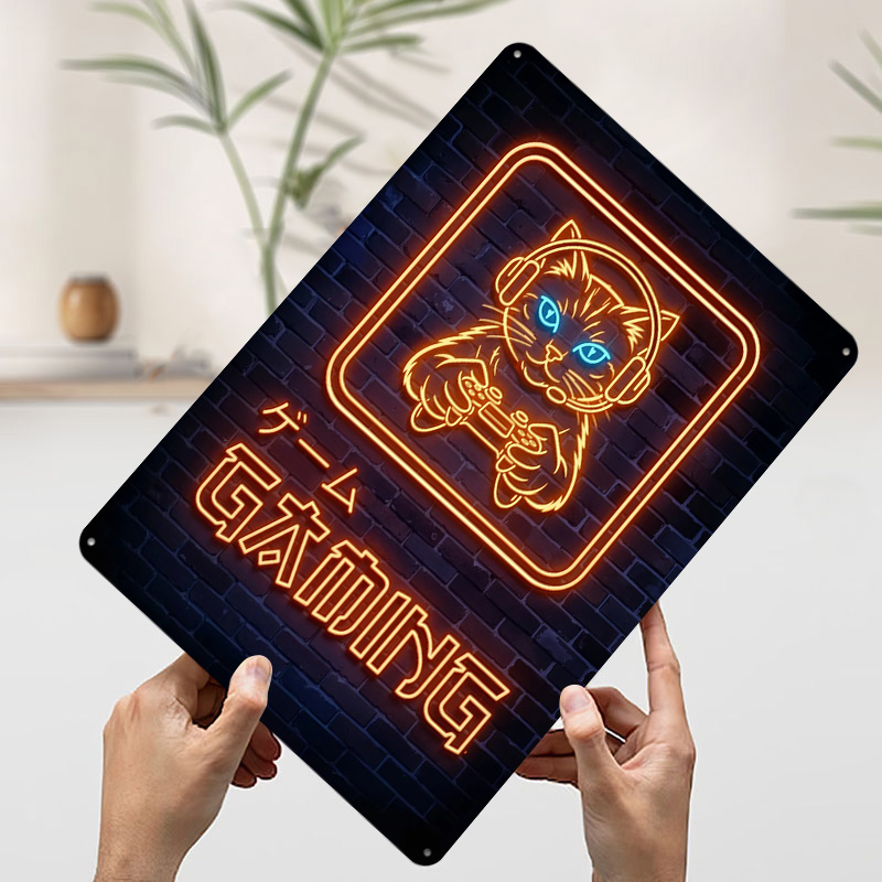 Affiche imprimée chat gamer né - Retro Gaming At Home avis et prix