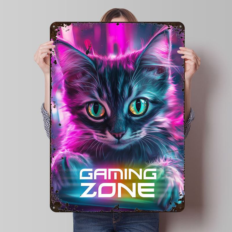 Gamer Cat - Affiche imprimée G - Retro Gaming Zone avis et prix