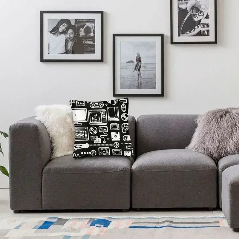 Housse de coussin à motif d'ic - Retro Gaming Icons avis et prix