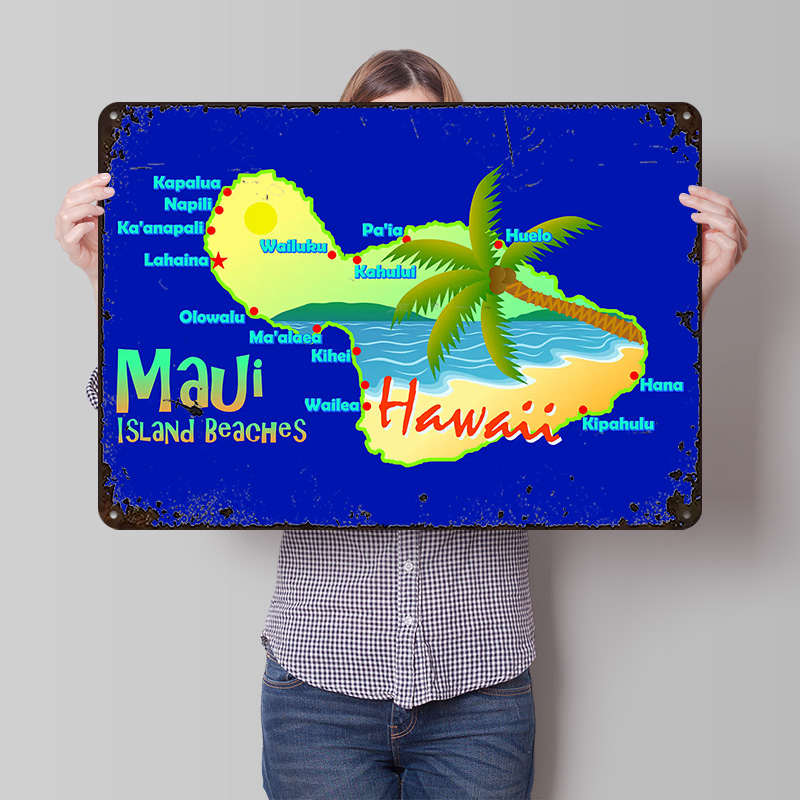 Affiche en tôle de la carte de - Retro Gaming Island avis et prix